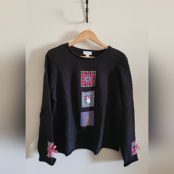 Northern Isles Sweaters - Vtg Northern Isles Ramie Blend Rolled Hem Pullover Christmas Sweater, Women's XL